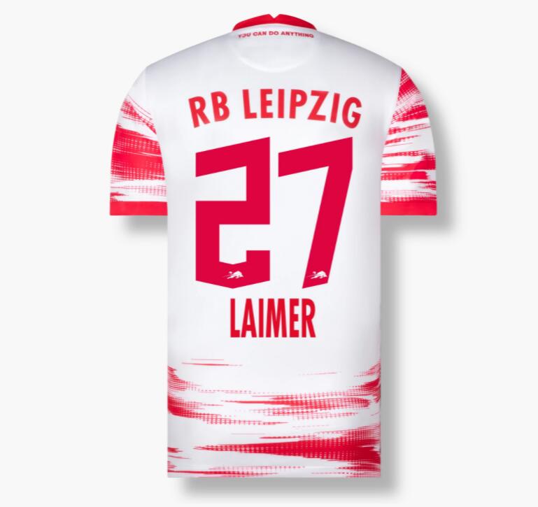 2021/22 RB Leipzig Home Kit Soccer Jersey LAIMER 27 printing